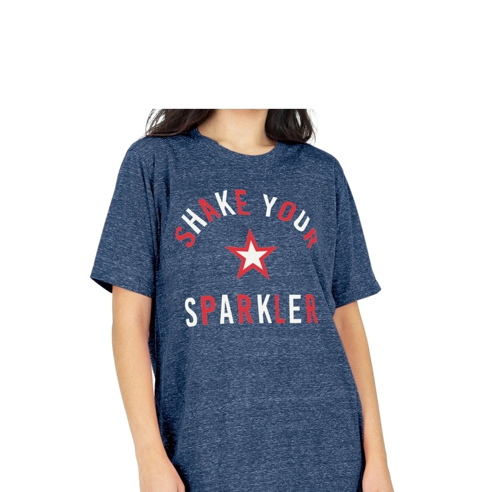Women's Navy Graphic Tee - Shake Your Sparkler